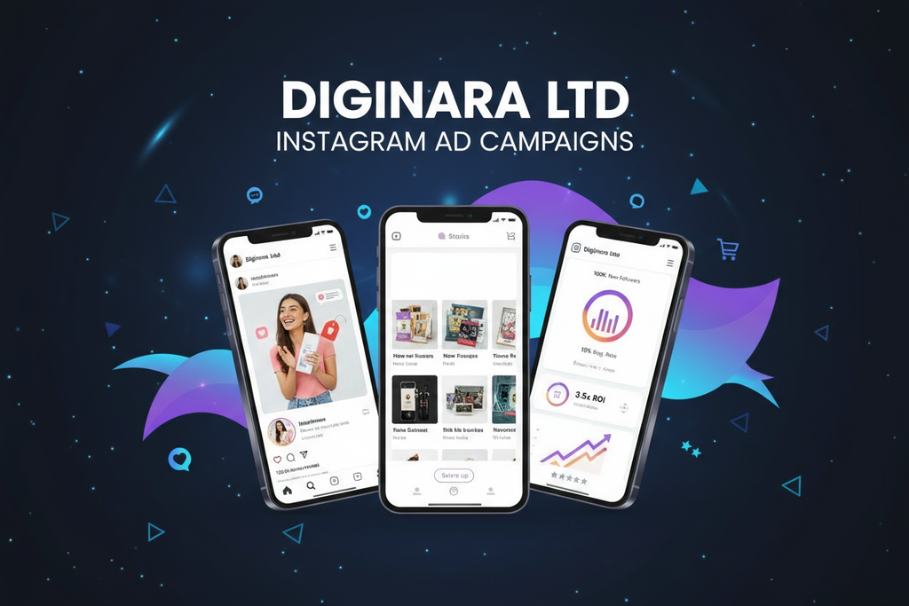 Innovative Instagram Ad Campaigns with Blue and Sky Black Theme